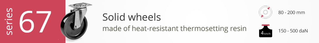 Heat resistant series 67 solid wheels