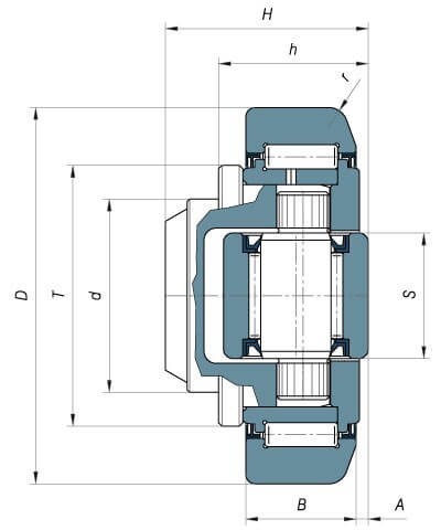 CR Adjustable combined bearing with eccentric pin (D=62mm) :: 400-0454 :: 2