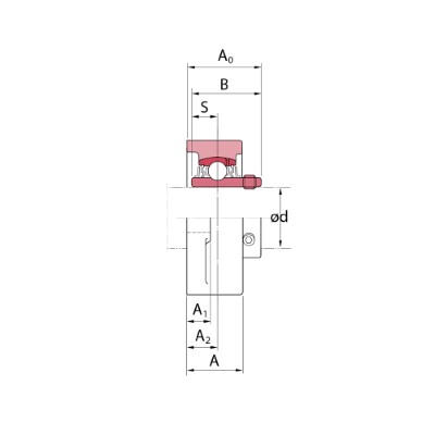 FAG Flenslagerblok gietijzer :: UCFL 205-J7 :: 2