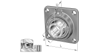 INA Flanged ball bearing unit cast iron :: PCF50-XL