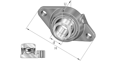 INA Flanged ball bearing unit cast iron :: PCFT30-XL :: 1