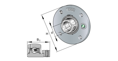 INA Flenslagerblok gietijzer :: PME25-XL-N :: 1