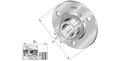 INA Flanged ball bearing unit plaatstaal :: RA25-XL :: 1