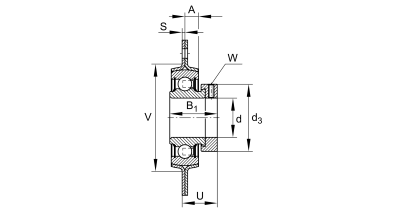 INA Flanged ball bearing unit plaatstaal :: RA20-XL :: 2