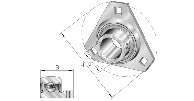 INA Flanged ball bearing unit plaatstaal :: RATRY30-XL :: 1