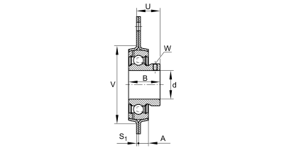 INA Flanged ball bearing unit plaatstaal :: RATRY30-XL :: 2