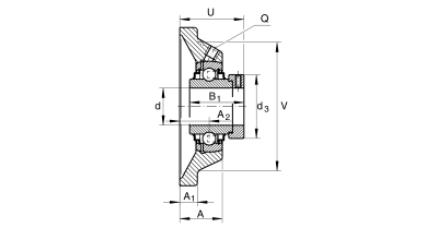 INA Flenslagerblok gietijzer :: RCJ35-XL-N :: 2