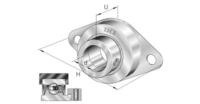 INA Flanged ball bearing unit plaatstaal :: RCSMF25-XL :: 1