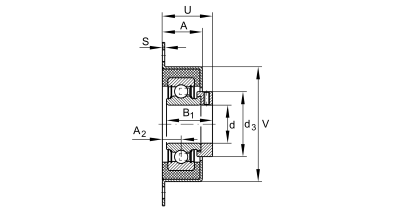 INA Flanged ball bearing unit plaatstaal :: RCSMF25-XL :: 2