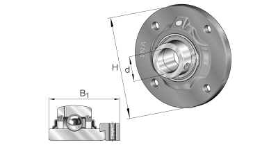 INA Flanged ball bearing unit cast iron :: RFE30-XL :: 1