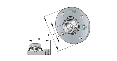 INA Flanged ball bearing unit cast iron :: RMEO35 :: 1