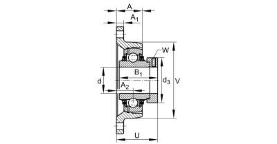 INA Flenslagerblok gietijzer :: TCJT30-XL-N :: 2