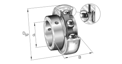 INA Insert ball bearing :: GAY30-XL-NPP-B :: 1