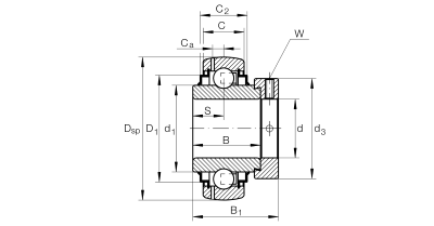 INA Insert ball bearing :: GE40-XL-KRR-B :: 2