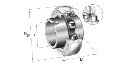 INA Insert ball bearing :: GLE30-XL-KRR-B :: 1
