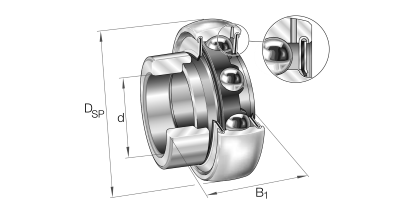 INA Insert ball bearing :: GRAE30-XL-NPP-B :: 1