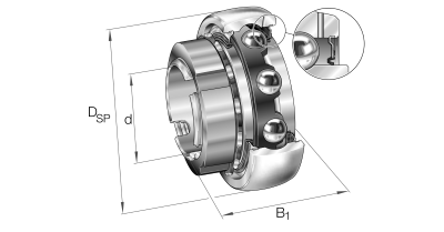 INA Insert ball bearing :: GSH20-XL-2RSR-B :: 1