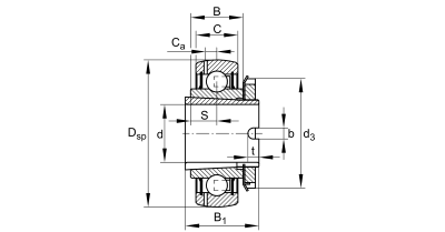 INA Insert ball bearing :: GSH20-XL-2RSR-B :: 2