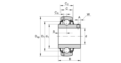 INA Insert ball bearing :: GYE15-XL-KRR-B :: 2