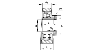 INA Kussenlagerblok gietijzer :: PASE25-XL-N :: 2