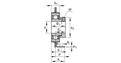 INA Kussenlagerblok plaatstaal :: PBS25-XL :: 2