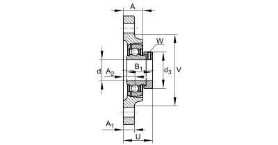 INA Take-up unit block cast iron :: PSFT25-XL :: 2