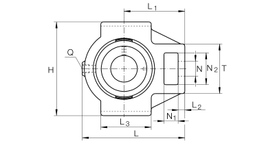 INA Take-up unit block cast iron :: PTUE25-XL :: 3