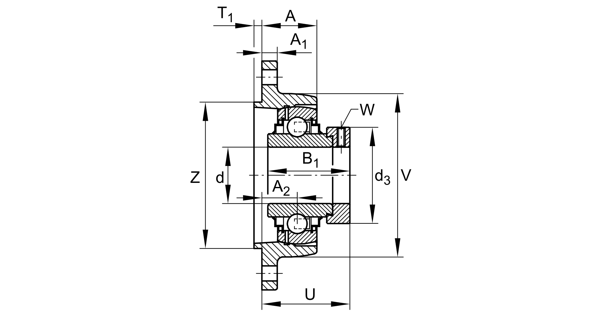 INA Flenslagerblok gietijzer :: RCJTZ25-XL :: 2