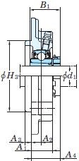 Koyo JTEKT Cast iron flanged block bearing unit :: UKFC 212 :: 2