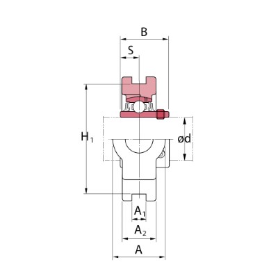 Koyo JTEKT Cast iron take-up bearing unit :: UCT 209 :: 2