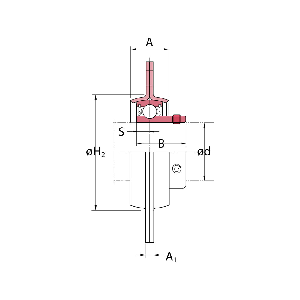 Koyo Flenslagerblok plaatstaal :: SBPF 203 :: 2