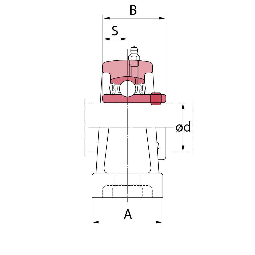 Koyo Kussenlagerblok gietijzer :: UCP 308 :: 2