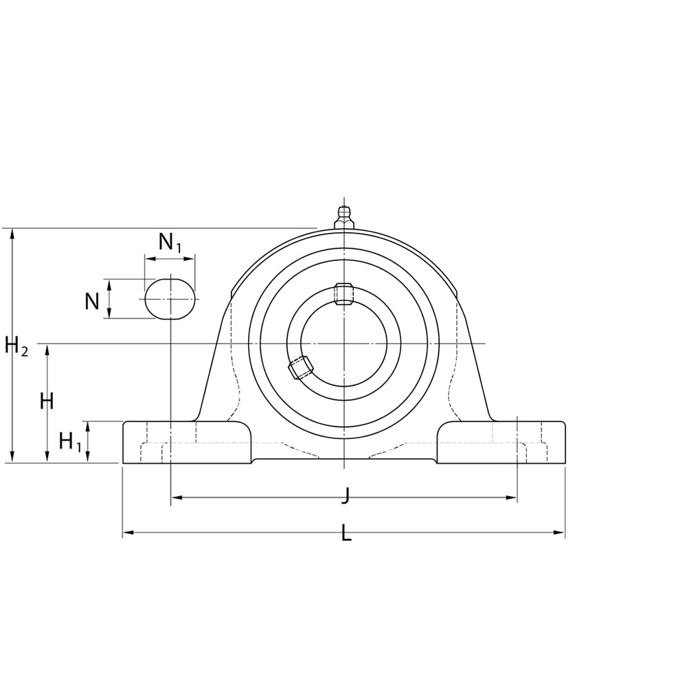 Koyo Kussenlagerblok gietijzer :: UCP 308 :: 3