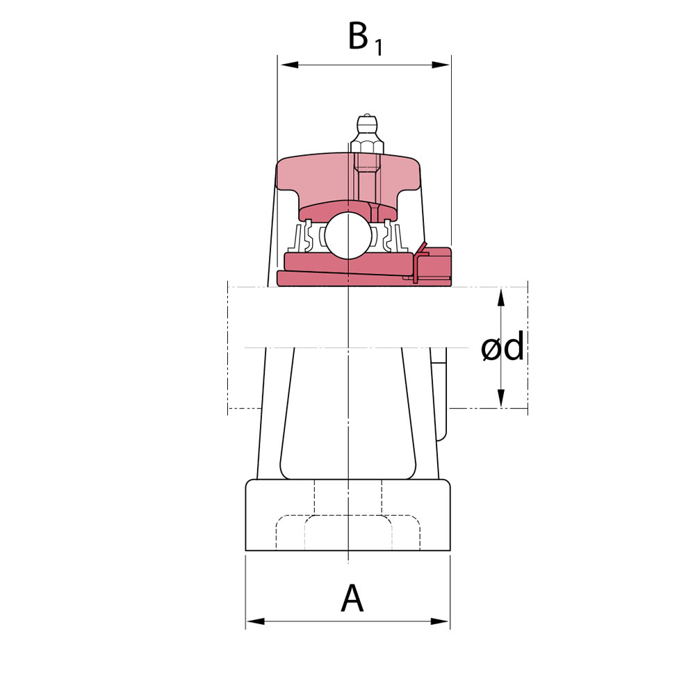 Koyo Kussenlagerblok gietijzer :: UKP 215 :: 2