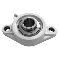 Flenslagerblok kunststof wit PBT/RVS :: SUCFL 204K