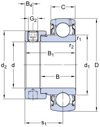 SKF Insertlager (35x72x38,9) :: YET 207