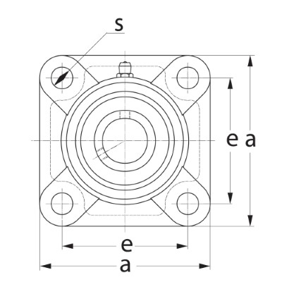 SLB cast iron flanged block bearing unit 65mm :: UCF 213 :: 2