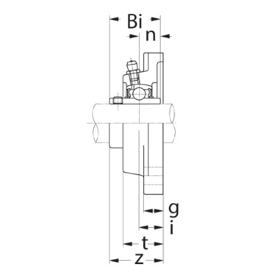 SLB Flenslagerblok gietijzer 40mm :: UCF 208 :: 3