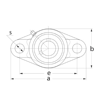 SLB cast iron flanged block bearing unit 80mm :: UCFL 216 :: 2