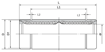 Lineair kogellager (12x22x61) :: LME-12-L-UU :: 2