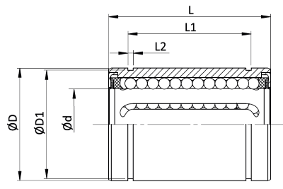 Lineair kogellager (60x90x125) :: LME-60-UU :: 2