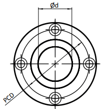 Linear ball bearing with round flange (8x16x46) :: LMEF-08-L-UU :: 2