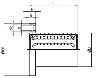 Lineair kogellager met ronde flens (30x47x68) :: LMEF-30-UU :: 3