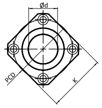 Linear ball bearing with square flange (12x22x61) :: LMEK-12-L-UU :: 2