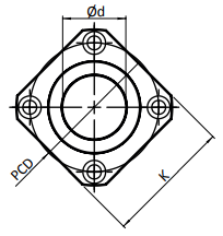 Lineair kogellager met vierkante flens (8x16x46) :: LMEK-08-L-UU :: 2