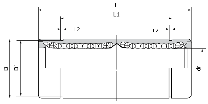 Lineair kogellager (8x16x46) :: LME-08-LUU :: 2