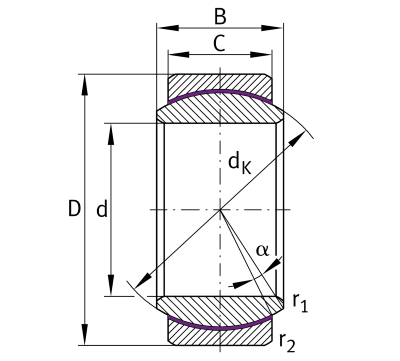 INA/Elges Radial spherical plain bearing, maintenance-free :: GE17-UK :: 2