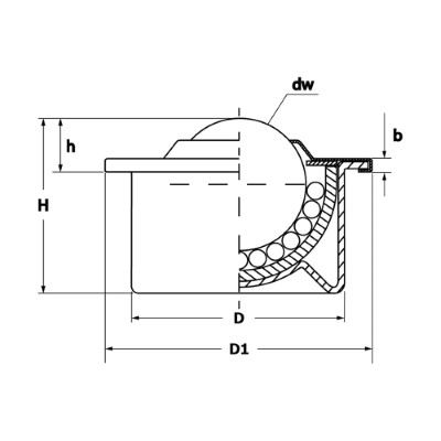 Kogelpot 15mm staal :: SPS 15 B :: 2