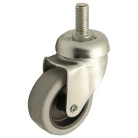 Swivel castor rubber 80mm (G-P6/GRU-DR/M12x25-galvanised) :: 27-6080