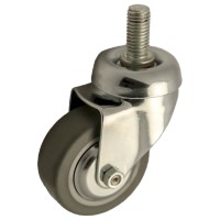 Swivel castor rubber 80mm (G-P6/GRU-DR/M12X25-CH) :: 28-6080